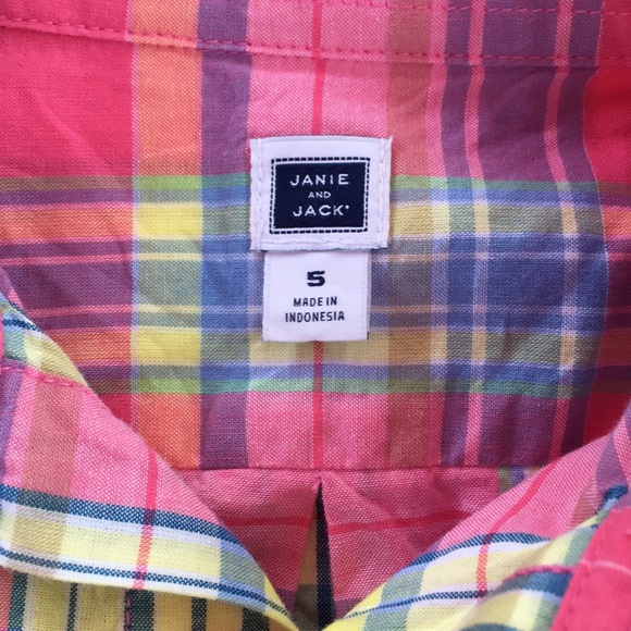 Janie and Jack roll up sleeve button down shirt. - Picture 3 of 5